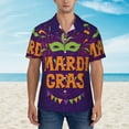 thumbnail image 4 of Disketp Hawaiian Shirts For Men,Mardi Gras2 Print Mens Casual Short Sleeve Button Down Shirts Beach Shirt, 4 of 8