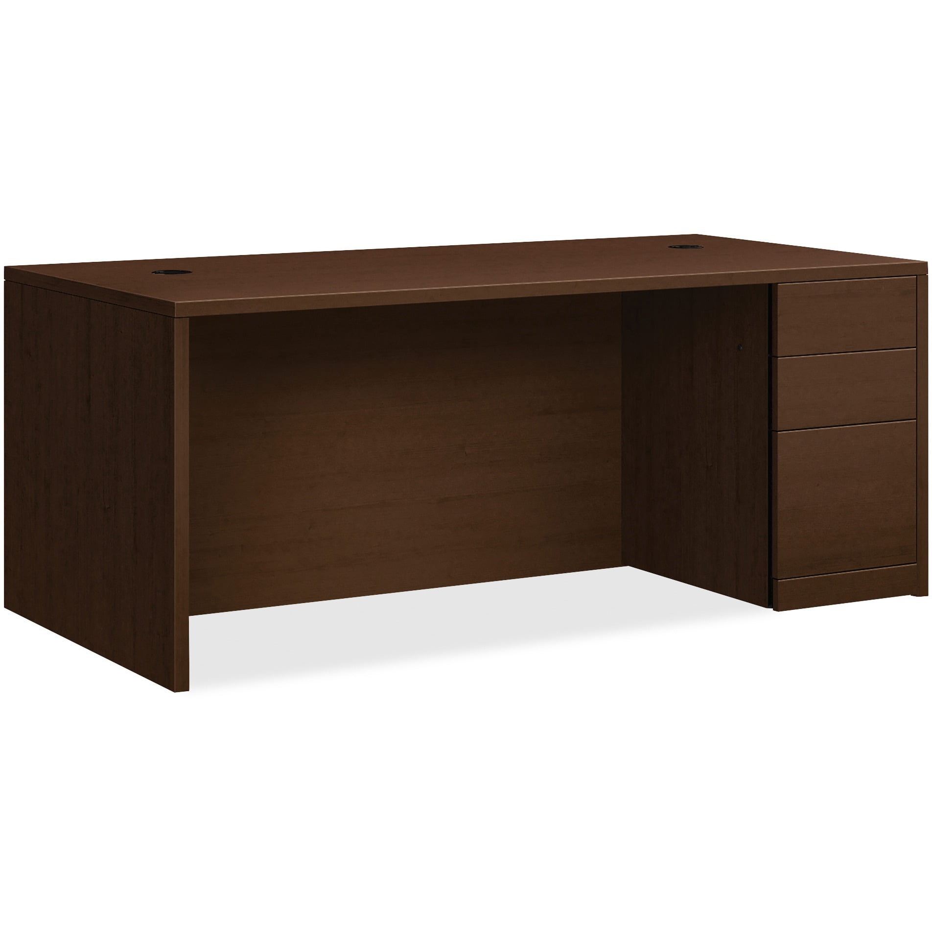 HON Right Pedestal Desk 72'x36"x291/2" Mocha 105895RMOMO