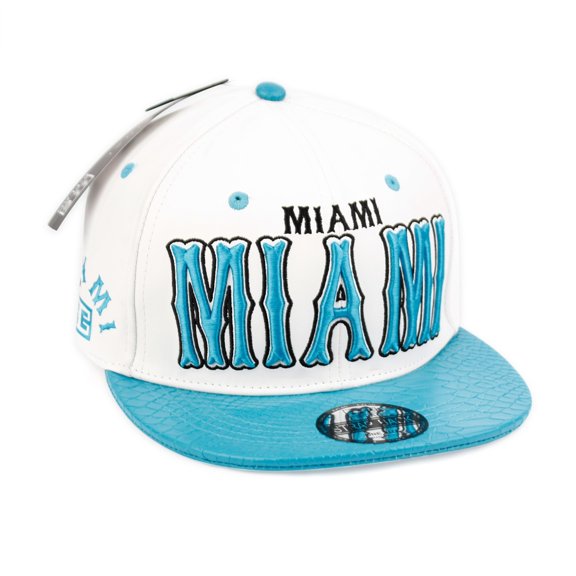 E-Flag Miami Faux Leather Snapback Cap