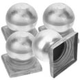 thumbnail image 6 of GETAJGHSD Post Cap Fence Iron Ball Shaped Post Caps 4Pcs Silver, 6 of 8