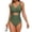 Army Green_#02, variant on Women Tummy Control Ruched One Piece Swimsuit Cutout Bathing Suit Swimwear,Camel XL