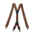 thumbnail image 2 of Lovskoo X Back Clip On Suspenders Mens 4 Point Attachment 1.4 Inch Elastic Solid Color Braces for Trousers Khakis Jeans, 2 of 2