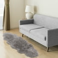 thumbnail image 5 of haperlare 2'x6' Fluffy Area Rug Faux Fur Sheepskin Rug Plush Shaggy Carpet Decor Rug Luxury Bed Side Sofa Plush Carpets, Gray, 5 of 6
