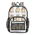 thumbnail image 2 of PVC Transparent Backpack Stylish & Durable Clear Backpack Perfect for School, Travel and Outings Cartoon Capybaras Pattern, 2 of 7