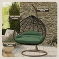 thumbnail image 2 of LeisureMod Hanging Swing Chair Two-Person Seater Egg Chair Brown Frame in Teardrop Design with Armrest Removable Zippered Washable Polyester Cushion Cover for Indoor and Patio Recluse Collection, 2 of 10