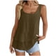 thumbnail image 3 of TaTaai Linen Style Double Layer Top, Women's Sleeveless Strappy Design, Solid Color Casual T-Shirt for Warm Weather Gift, 3 of 8