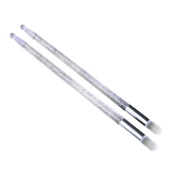 2 baquetas LED con luz nocturna, geniales y profesionales que brillan en la oscuridad, instrumento musical para hacer ejercicio para adultos plata
