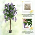 thumbnail image 3 of Costway 2 PCS 5.5 FT Tall Artificial Ficus Tree Faux Wisteria Plant in Nursery Pot Decoration Purple, 3 of 10