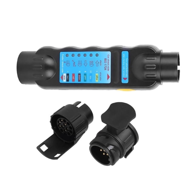 TAPDRA Heavy Duty Trailer Circuit Tester For 7Pin 13Pin, Black Tester For Trailer Truck Caravan Reverse Brake Light Testing
