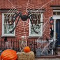 thumbnail image 4 of Decoraciones de telaraña de Halloween Husfou de 3,6 m con araña gigante de 150 cm para exteriores, 4 of 8