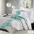 thumbnail image 4 of 6 Piece Printed Cotton Quilt Set with Throw Pillows Aqua King/Cal King, 4 of 5
