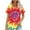 Multicolor Tops for Summer_f, variant on jtjvou Women's Business Work Blouse Round Neck Shirts Tie Dye Tees Going out Tops for Teen Short Sleeve Blouse Trendy Fashion Plus Size Lady Summer Multicolor,XXL