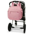 Skidaddle Stylish Backpack Diaper Bag with Stroller Straps, Pink