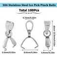 thumbnail image 5 of 1 Box 100Pcs Stainless Steel Pinch Bails Small 9mm Ice Pick Pinch Bails Beads Pendant Bail Connector Pinch Bail Hooks Snap on Pinch Clasp for Jewelry Clasps DIY Necklace Craft Supplies, 5 of 6