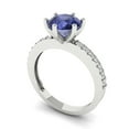 thumbnail image 2 of Clara Pucci 14K White Gold 1.71ct Tanzanite Solitaire with Accents Ring, 2 of 8