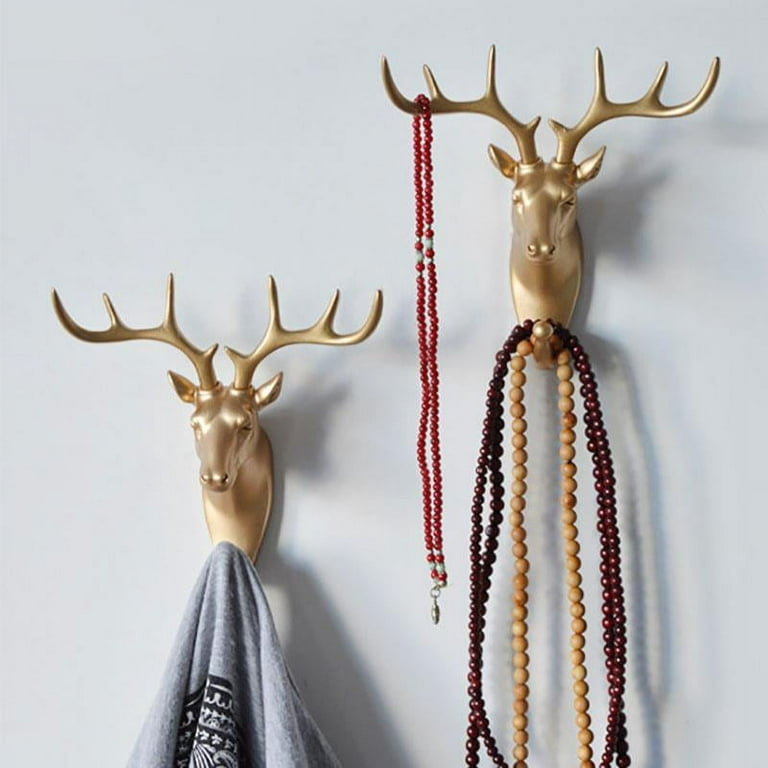 Animal Shaped Hooks Elk Stag Elephant Hose Head Wall Hanger Coat