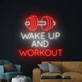 thumbnail image 2 of Handmadetneonsign Wake Up and Workout Neon Sign, Bodybuilding Room Wall Art Decor, Gym Wall Decor, 2 of 4