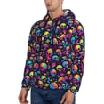 thumbnail image 3 of Pofeuu Skull rainbow color mushroom Print Mens Casual Hooded Collar Drawstring Hoodies Pullover Sweatshirts Casual Long Sleeve Shirts-X-Large, 3 of 7