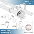 thumbnail image 3 of Urbanest Crystal Ball Manhattan 1" 3/4" Double Drapery Curtain Window Rod Set - 28" to 48", White, 3 of 6