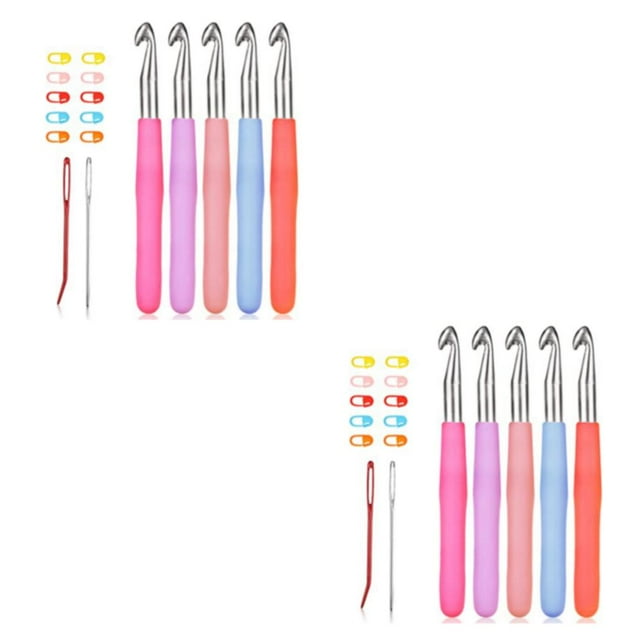braveheart AssortedColor Knitting Needles Comfortable Grip For Knitting Projects Sturdy And Smooth Hooks Set 2Set