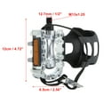 thumbnail image 3 of 1 Pair Bicycle Pedals 1/2'' Spindle Platform with Toe Clips Fixed Cycling Parts Black Silver Tone, 3 of 7