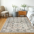 thumbnail image 3 of Delara 8'x10' Machine Washable Area Rug, Soft & Durable, Non-Slip, Stain Resistant, Ivory Bloom, for Bedroom, Living & Dining Room, 3 of 8