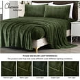 thumbnail image 5 of Chezmoi Collection Extra Soft Fleece Sheet Set King, 4-Piece Microplush Non-Pilling Velvety Bed Sheet, Deep Pocket - Lightweight All Season Warmth, King, Olive Green, 5 of 9