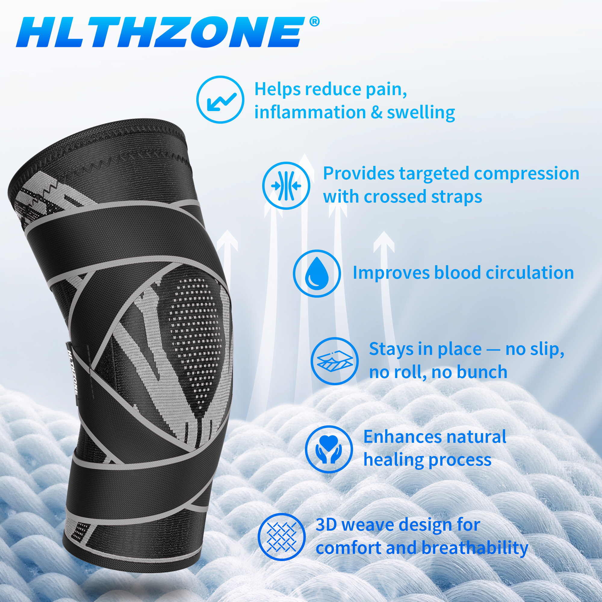 HLTHZONE Adjustable Compression Knee Brace photo 5
