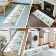 thumbnail image 5 of Watercolor Marine Life 2'x6' Runner Rugs for Hallway Kitchen Bedside Non Slip, Ocean Corals Shells Starfish Blue Plaid Entryway Rug Runners with Rubber Backing, Long Carpet Runner for Laundry Room, 5 of 8