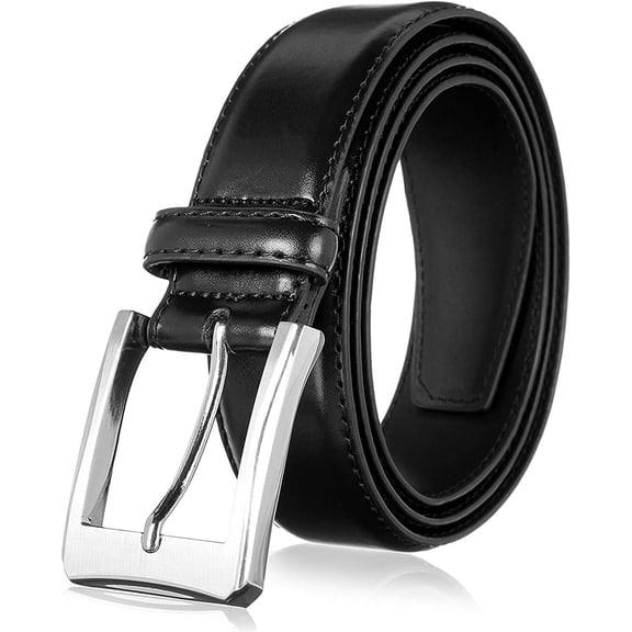 Men's Dress Belt, Genuine Leather Belts - Classic and Fashion Design for Work Business and Casual 40 Basic Black