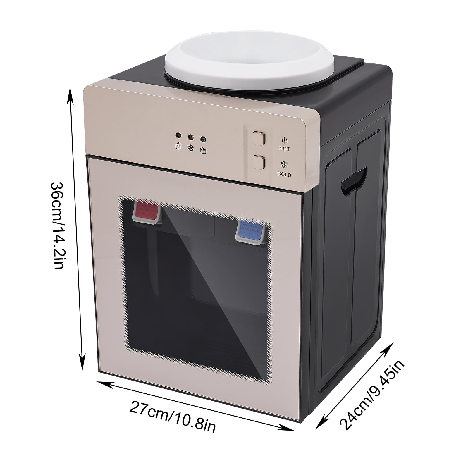 Water Dispenser Top Loading , Countertop Hot and Cold Temperature Water Cooler for Home Office Use Champagne Gold 110V 46.4-203℉