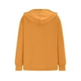 thumbnail image 4 of BiZtdJrK Womens V Neck Hoodie Sweatshirt Lightweight Oversized Drawstring Sweatshirts Casual Loose Workout Pullover Tops Orange M, 4 of 10