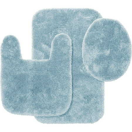 Better Homes and Gardens 3 Piece Bath Rug Set, Blue Presence