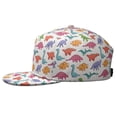 thumbnail image 3 of Funny Dinosaur Snapback Hat - Vibrant Cartoon Dino Flat Bill Cap with Adjustable Closure, Unisex Design, 3 of 5