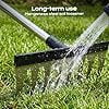 Garden Hand Rake 8-Teeth Carbon Steel with Telescopic Handle 16-65 Inches, No Bending Lawn Yard Patio Cleaning Tool, Elderly Friendly Gardening Rake for Leaf Debris Removal