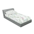 thumbnail image 2 of Ambesonne Floral Fitted Sheet & Pillow Sham Set, Vintage Seamless Pattern, Twinxl, White and Reseda Green, 2 of 2