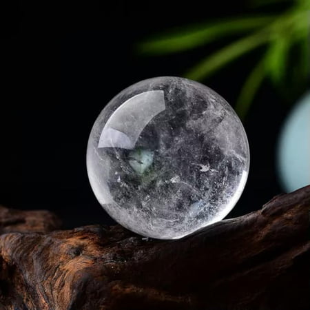 EOEMY Natural Quartz Crystal Sphere Ball Chakra Healing Gemstone Decor + Stand Reiki-Clear Quartz 6Cm