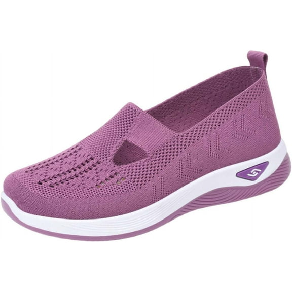 Women's woven orthopedic breathable soft shoes arch support, diabetes foam shoes walking anti-skid sports shoes
