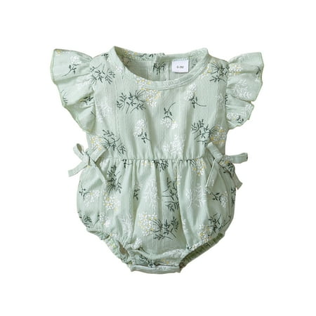 

Akiihool Baby Girls Clothing Summer Baby Girls Bodysuits to For Summer Casual (Green 12-18 Months)