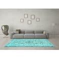 thumbnail image 3 of Ahgly Company Indoor Rectangle Medallion Light Blue Traditional Area Rugs, 8' x 10', 3 of 4