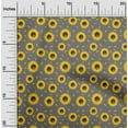 thumbnail image 2 of oneOone Cotton Silk Gray Fabric Floral Sunflower Silhouette Sewing Material Print Fabric By The Yard 42 Inch Wide, 2 of 4