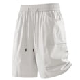 thumbnail image 2 of Aimik Loose Fit Shorts for Men Cargo Pockets Rope Drawstring Mens Streetwear Shorts Summer Lightweight Fashion Shorts for Trendy, 2 of 6