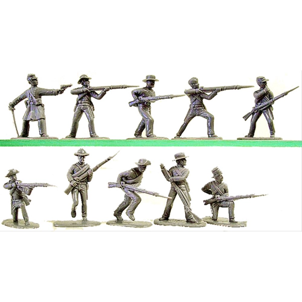 Armies in Plastic Civil War Infantry GRAY Plastic 16 Toy Soldier Figures 1/32 Scale Walmart