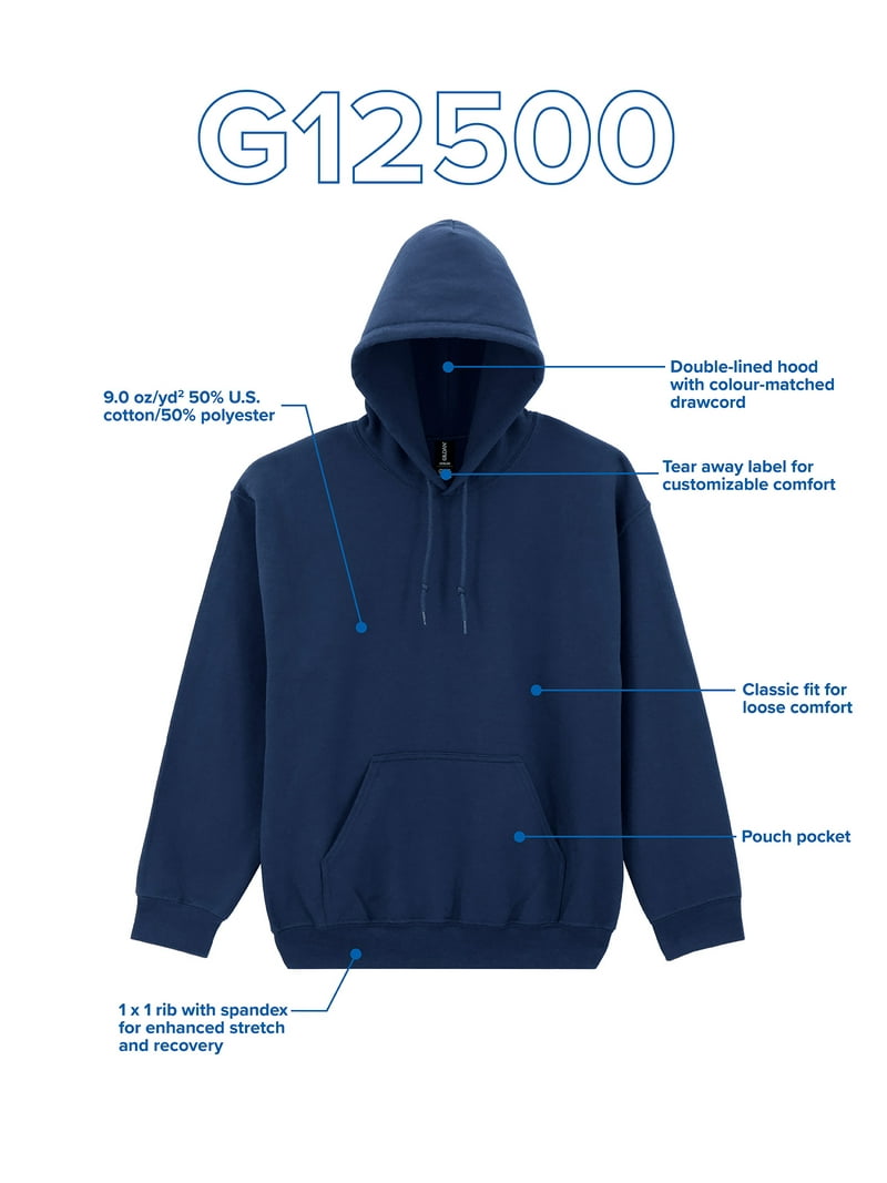 Gildan, Men's Hoodie, Size S-3XL, Moisture-Wicking DryBlend