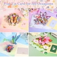 thumbnail image 3 of 4 Pack Butterfly Flower Pop Up Cards, Hummingbird Birthday Card 3D Greeting Cards for Mother's Day, Graduation, Anniversary, Thinking of You, Get Well, Home Decor, with Envelope and Note, 3 of 13