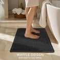 thumbnail image 3 of Waffle Braided Bath Mat, 24" x 55" Soft Waffle Bath Rugs, Absorbent Non Slip Bathrooom Mats, Machine Washable Area Rug for Bathroom, Quick Dry, Black, 3 of 6