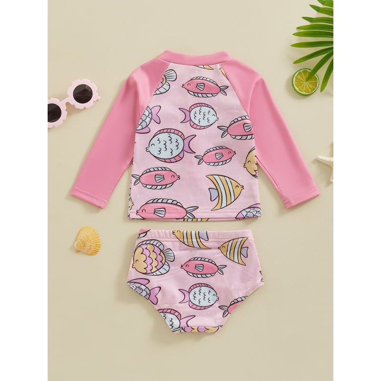 Baby Sun Protective Swimsuits Toddler Boy Shell Print Swim Set