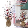 thumbnail image 1 of July Tree Table Centerpiece Decoration, Artificial Tree with Burlap Base Red White And Berries Branches, Patriotic Bonsai Tree for Independence Day Home Decor, D, 1 of 4