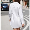 thumbnail image 4 of Vestido camisero con botones,Vestido camisero de mujer Vestido camisero de mujer soltera Vestido camisero de manga larga Altamente recomendado, 4 of 7