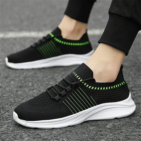 

Men Shoes Summer Lightweight Breathable Lace Up Casual Shoes Sneakers Casual Running Shoes Green 8